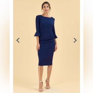 The Pretty Dress Company Odelle Navy Pencil Dress
